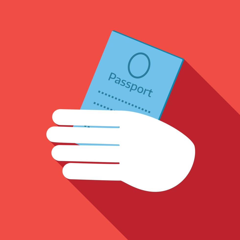 Hold passport colored flat icon vector