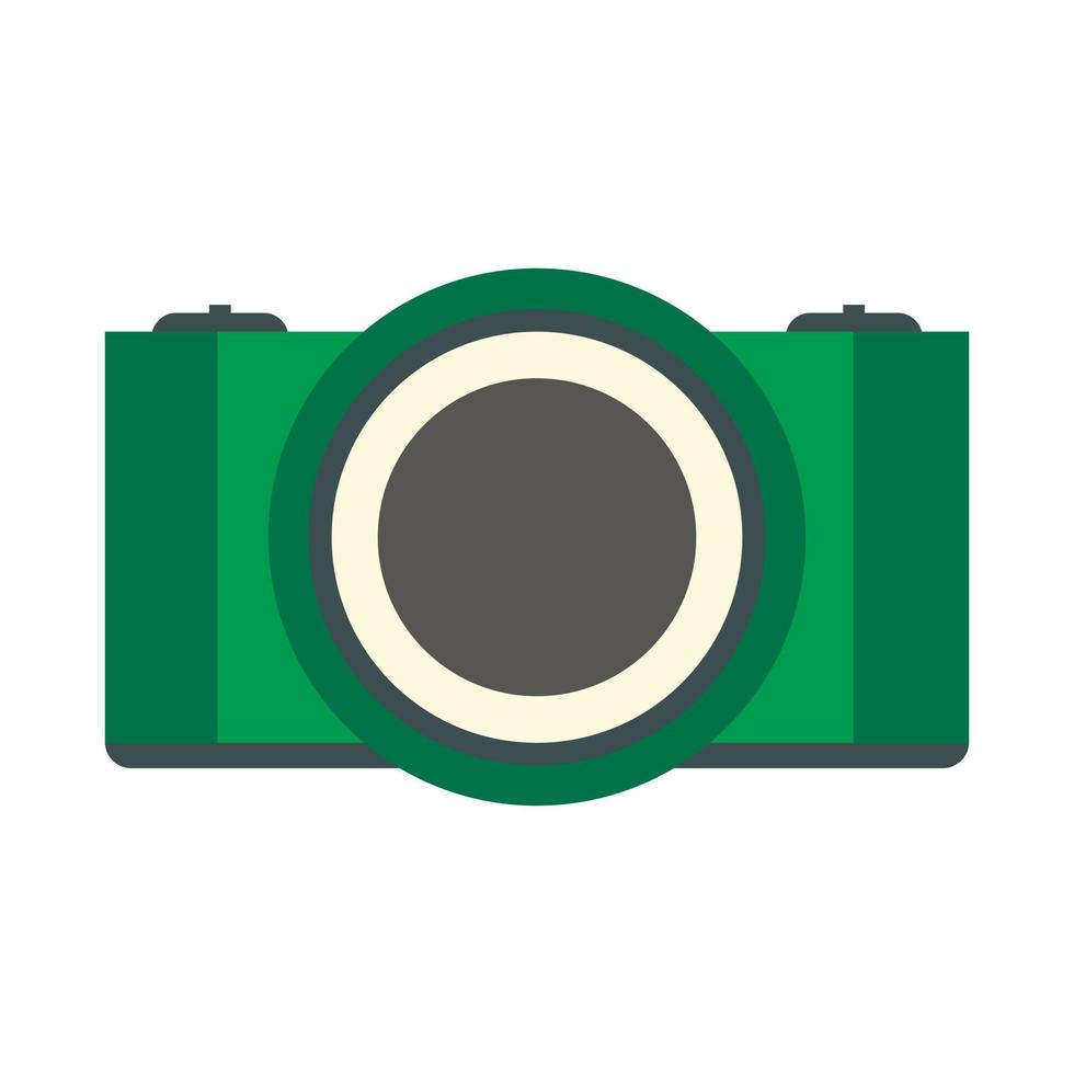 Green camera flat icon vector