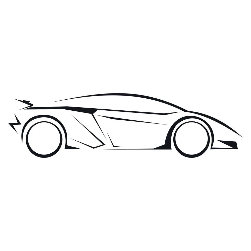 icono de línea de silueta de coche nuevo vector