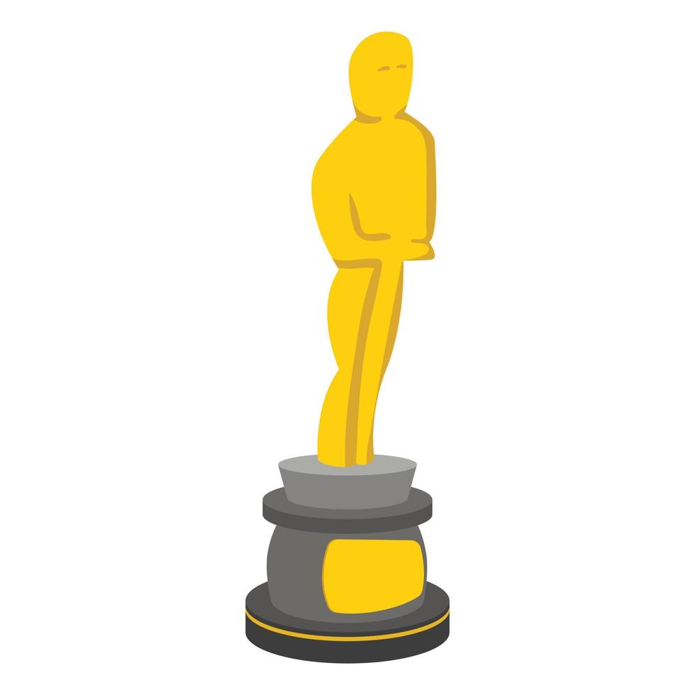 Golden statue cartoon icon vector