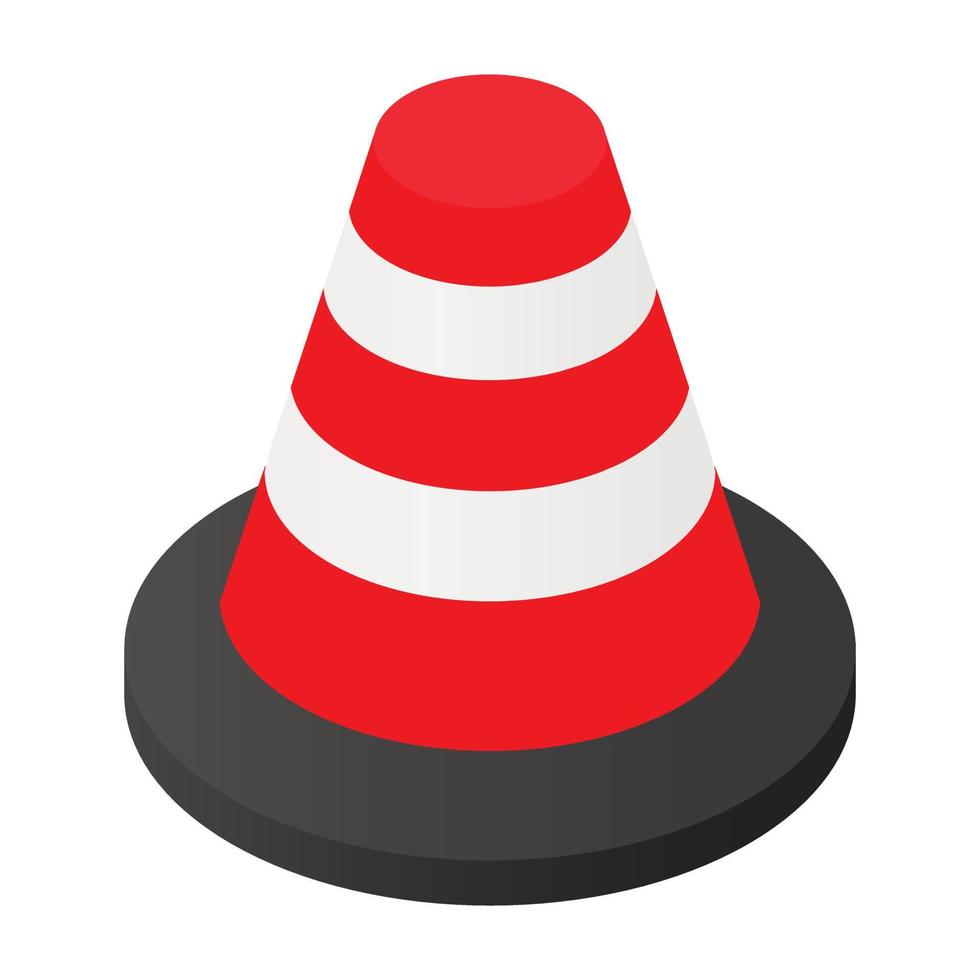 Traffic cone isometric 3d icon vector