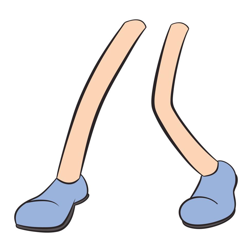 nuevo signo de pies de baile de dibujos animados vector