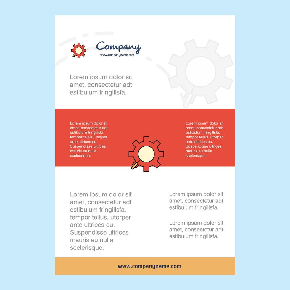 Template layout for Gear comany profile annual report presentations leaflet Brochure Vector Background