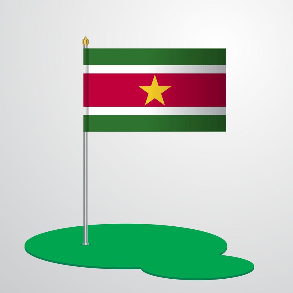 asta de la bandera de surinam vector