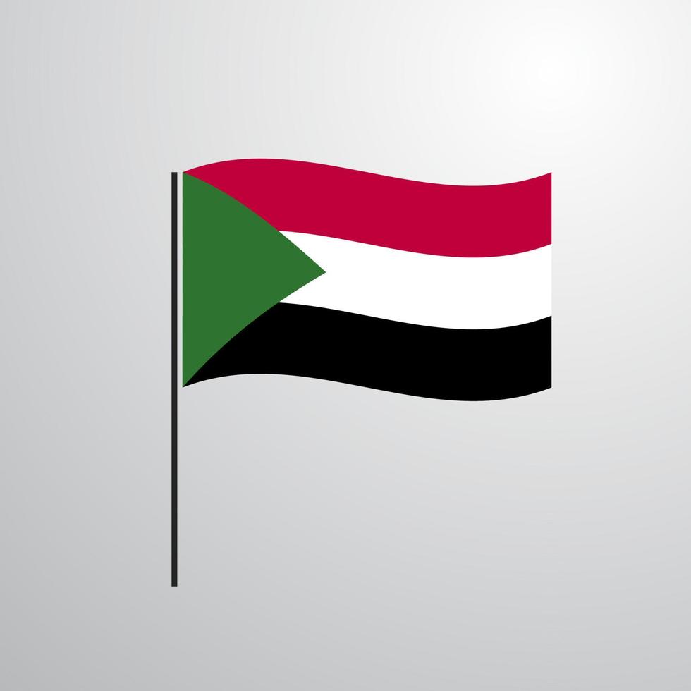 Sudan waving Flag vector