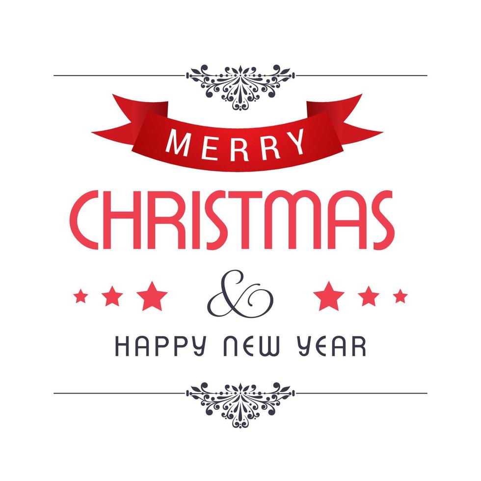Merry Christmas greetings design with white background vector