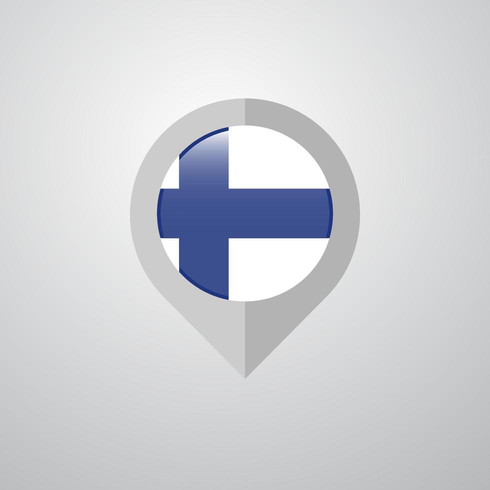 Map Navigation pointer with Finland flag design vector