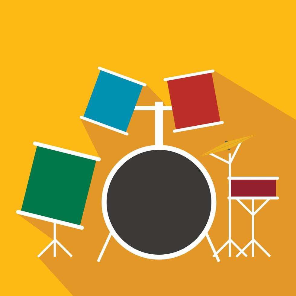 Drum set flat icon vector