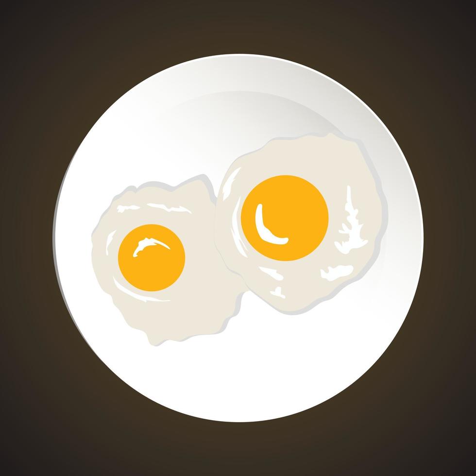 Fried eggs illustration vector