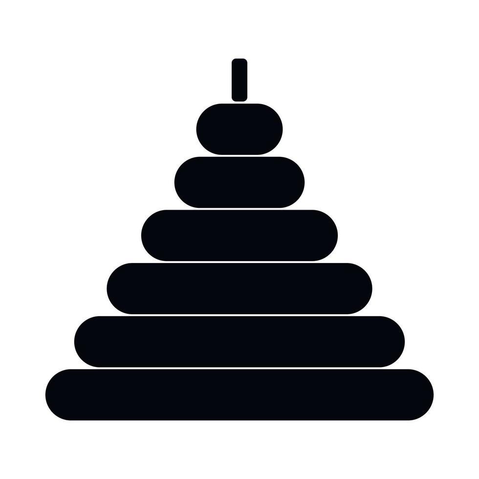 pirámide juguete simple icono vector