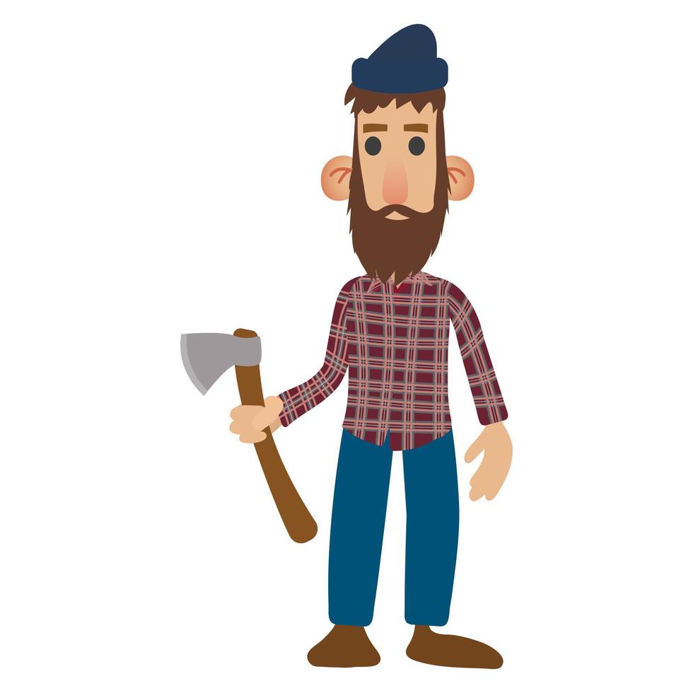 Lumberjack cartoon icon vector