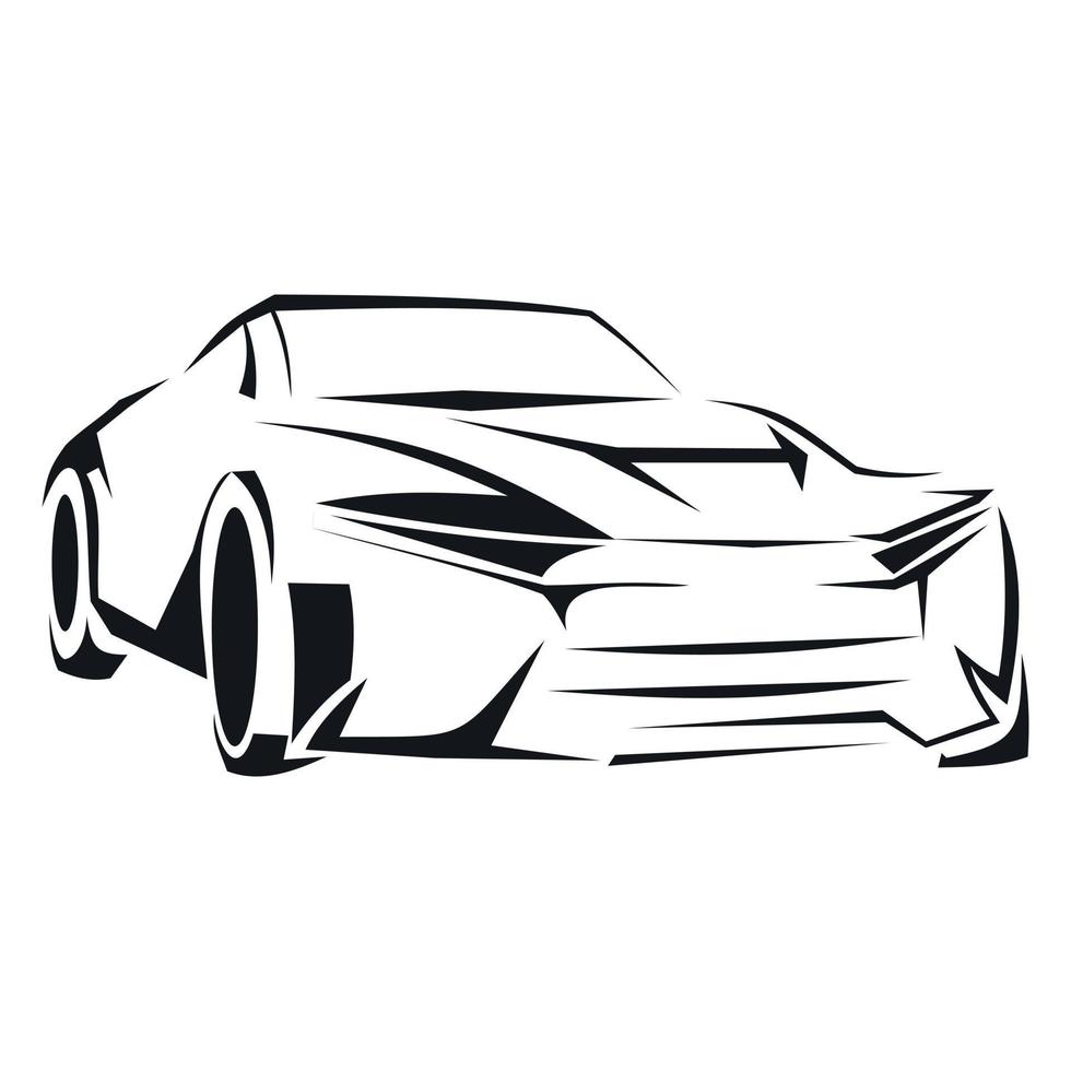 Car silhouette line icon vector