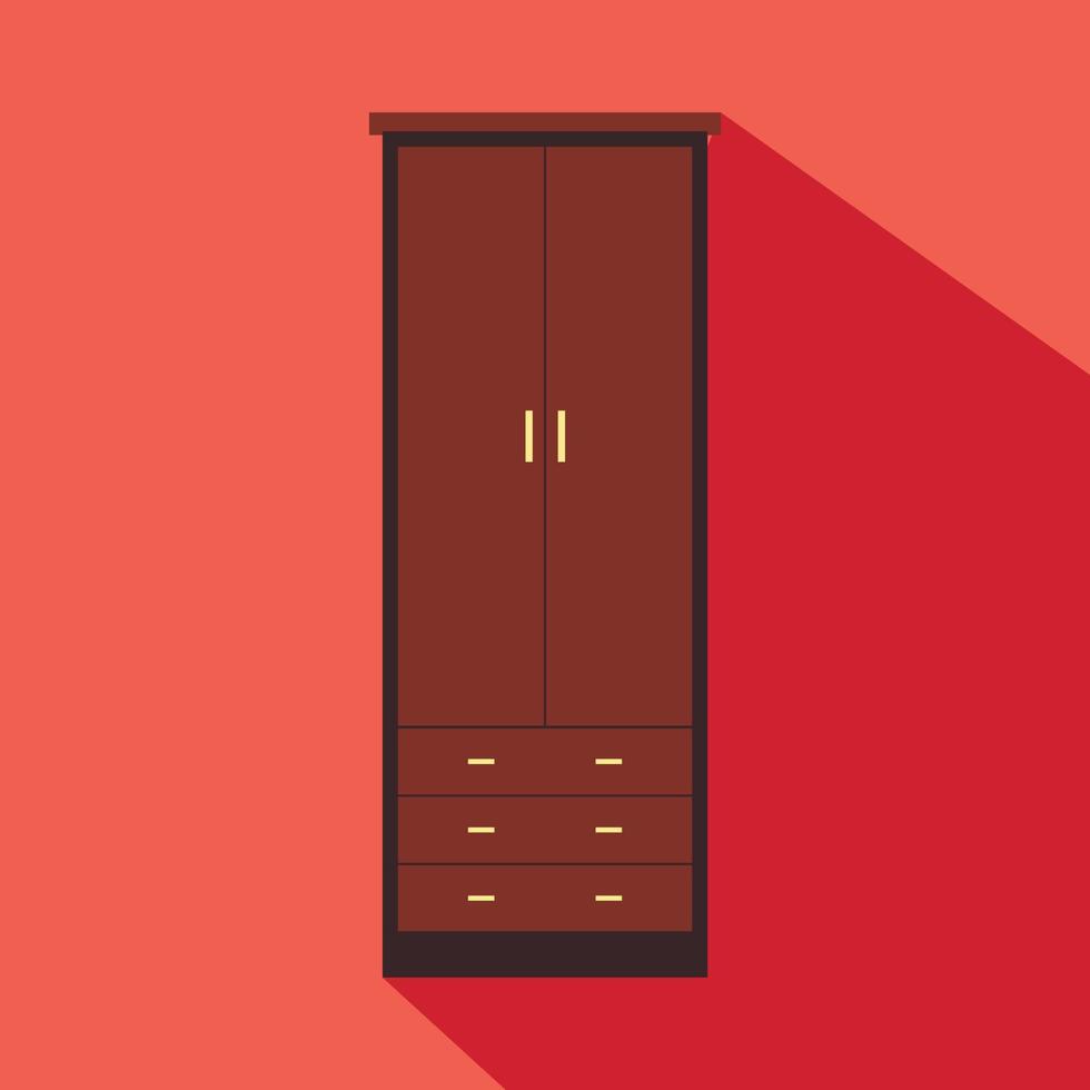 Cupboard wardrobe flat icon vector