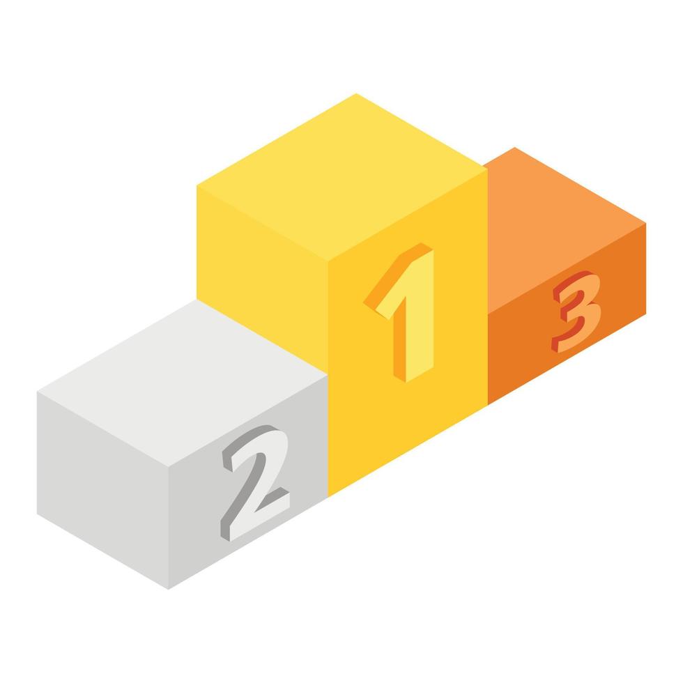 Winners podium isometric 3d icon vector