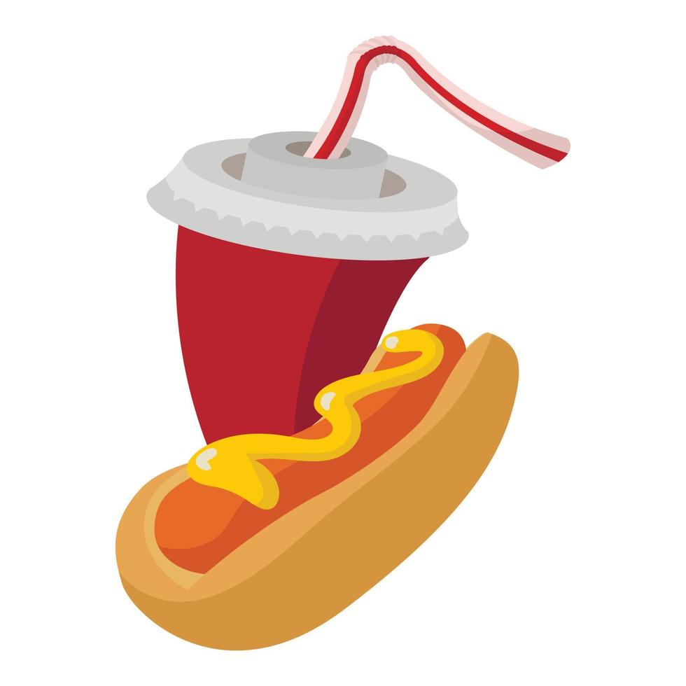Hot Dog and soda vector
