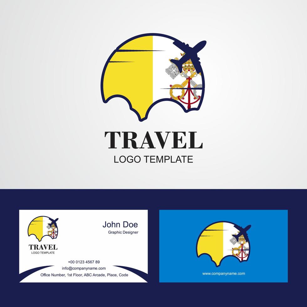 Travel Vatican City Holy See Flag Logo and Visiting Card Design vector