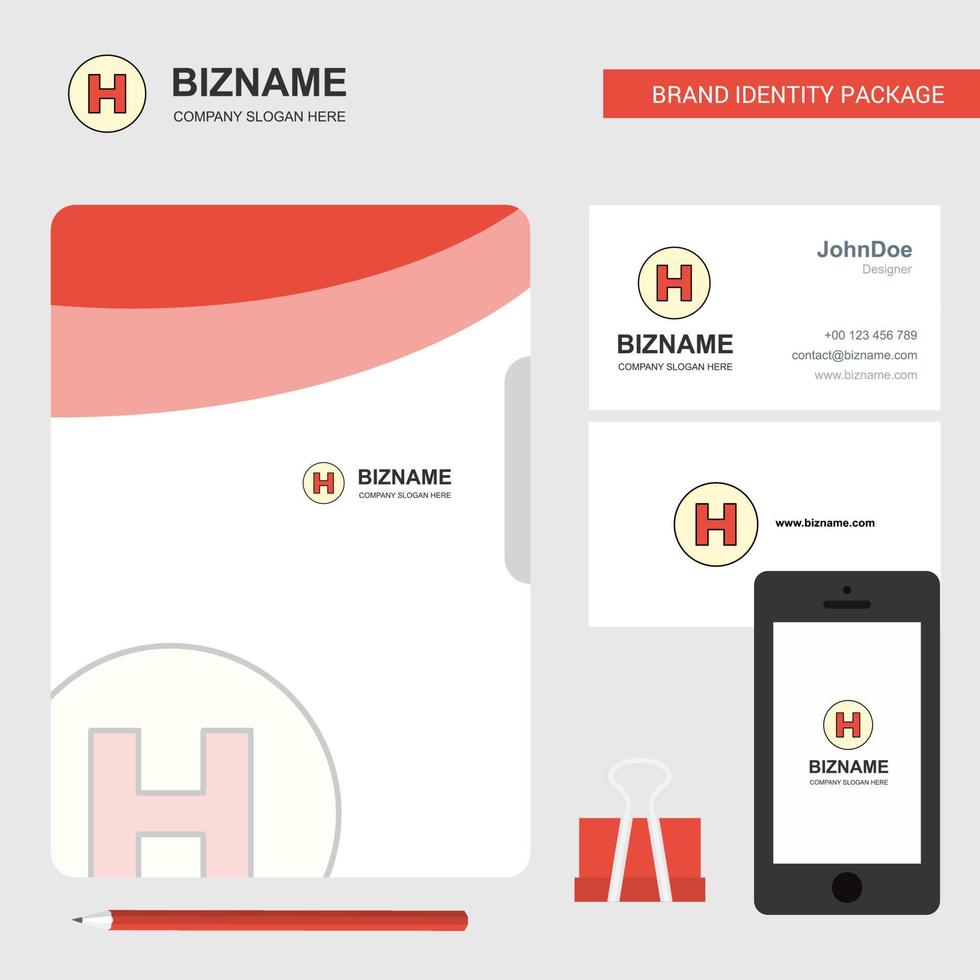 Hospital Business Logo File Cover Visiting Card and Mobile App Design Vector Illustration