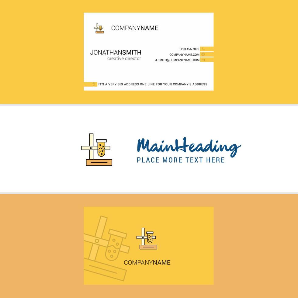 Beautiful Science lab Logo and business card vertical Design Vector