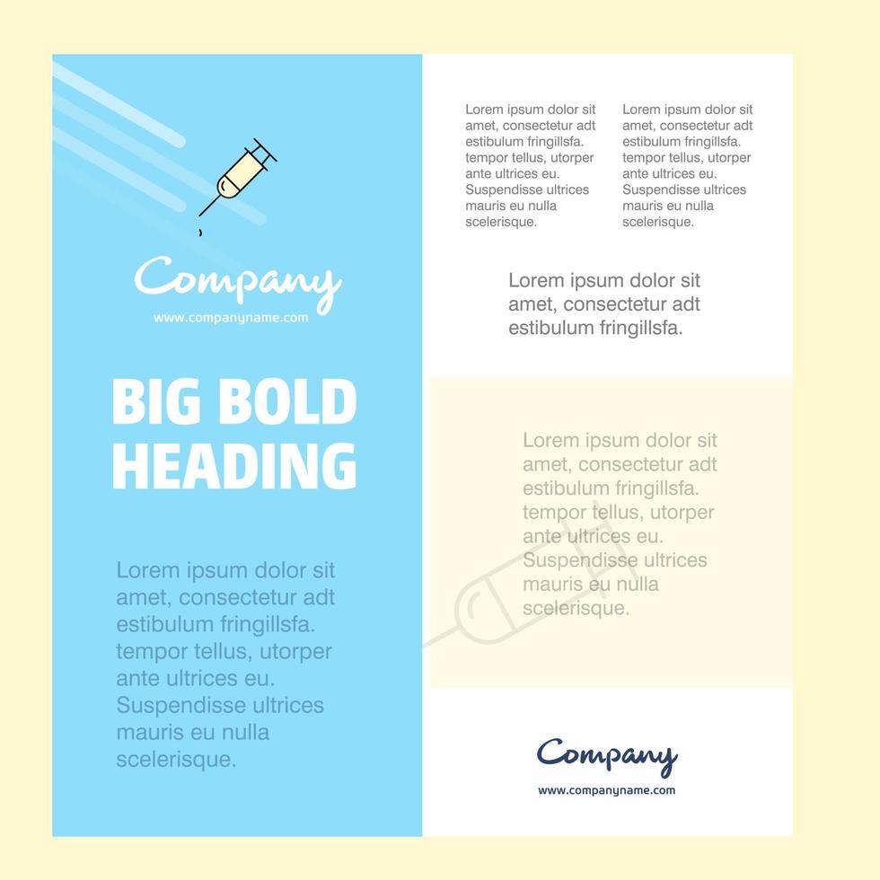 Syringe Business Company Poster Template with place for text and images vector background