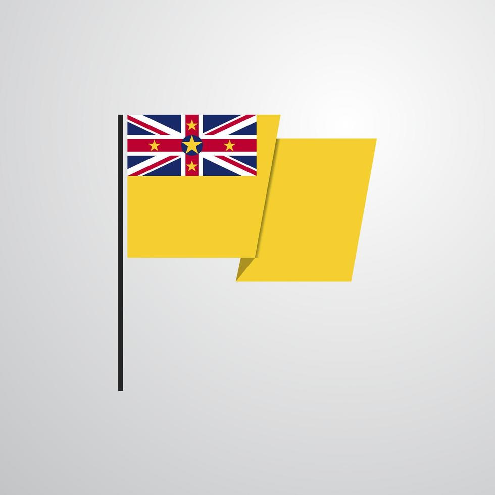 vector de diseño de bandera ondeante de niue