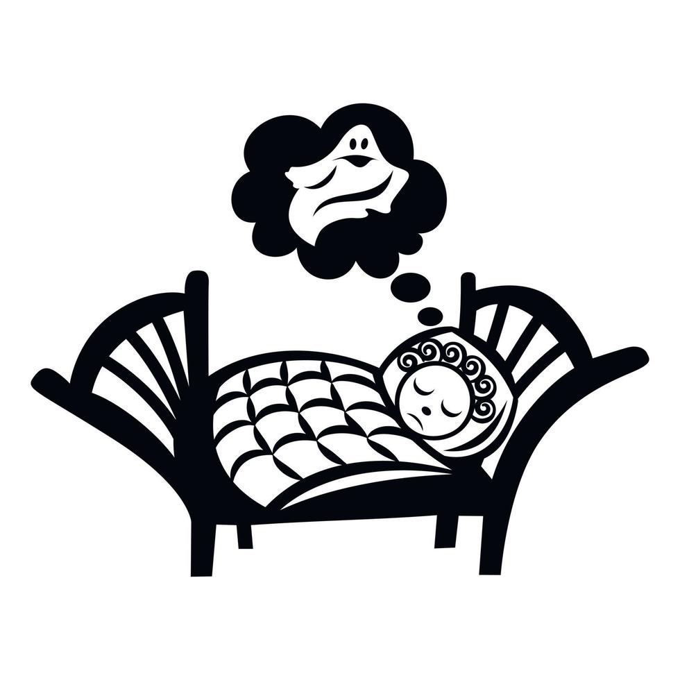 icono de niña durmiendo vector