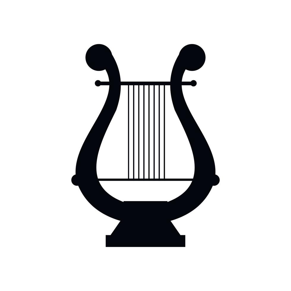 Lyre black simple icon vector