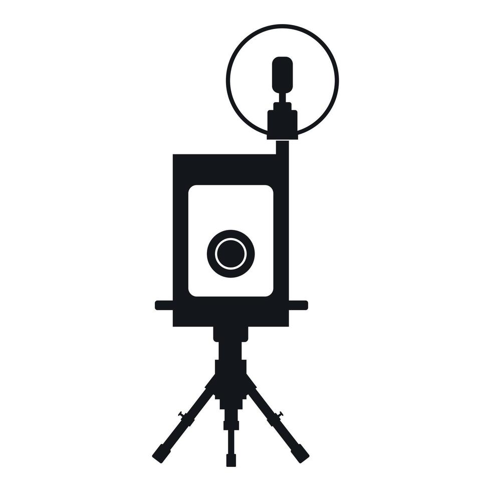 Retro camera black icon vector
