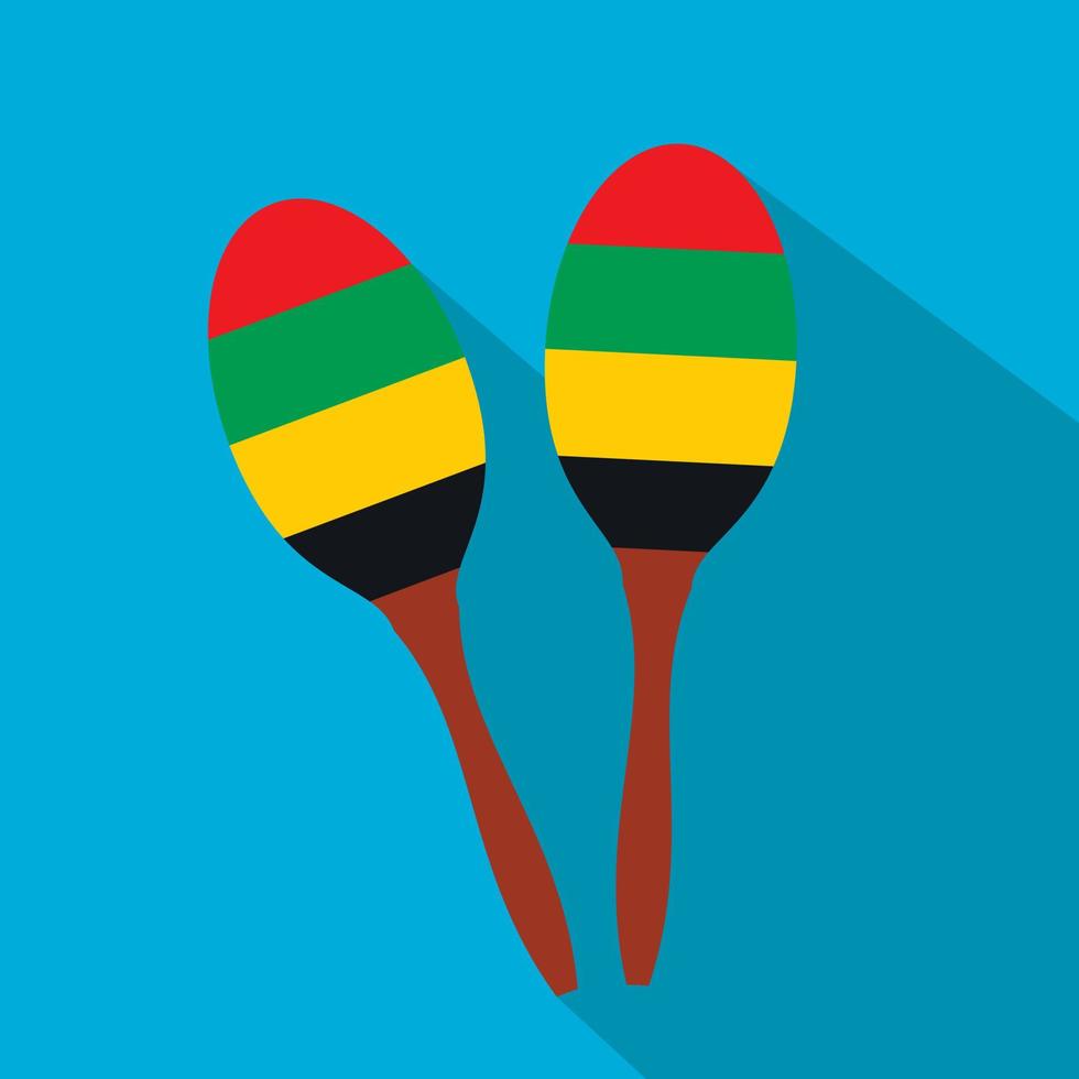 2 maracas icono plano vector