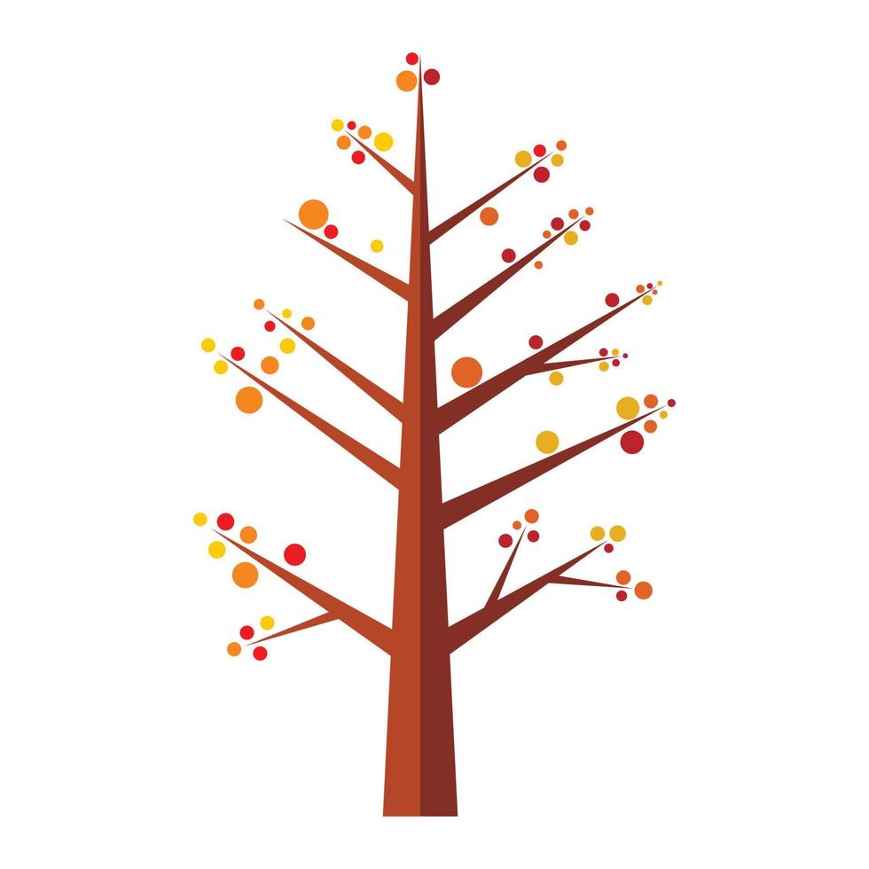 icono plano de árbol de verano vector