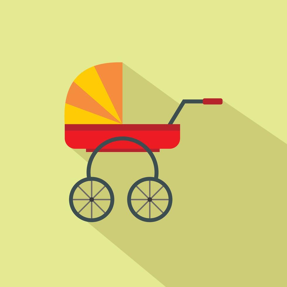 Baby carriage flat icon vector