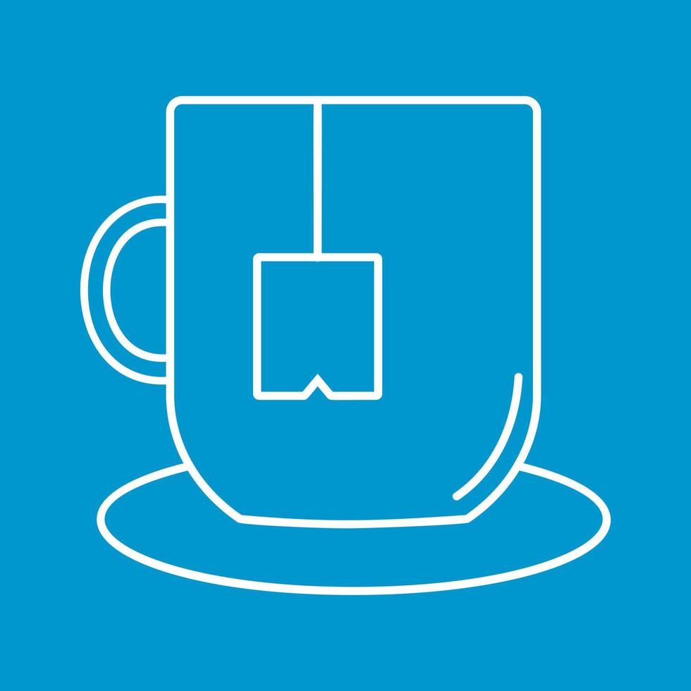 Cup of tea thin line icon vector