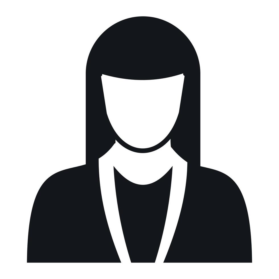 New girl avatar simple icon vector