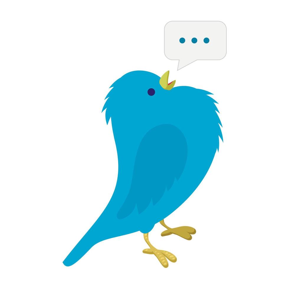 Singing blue bird illustration vector