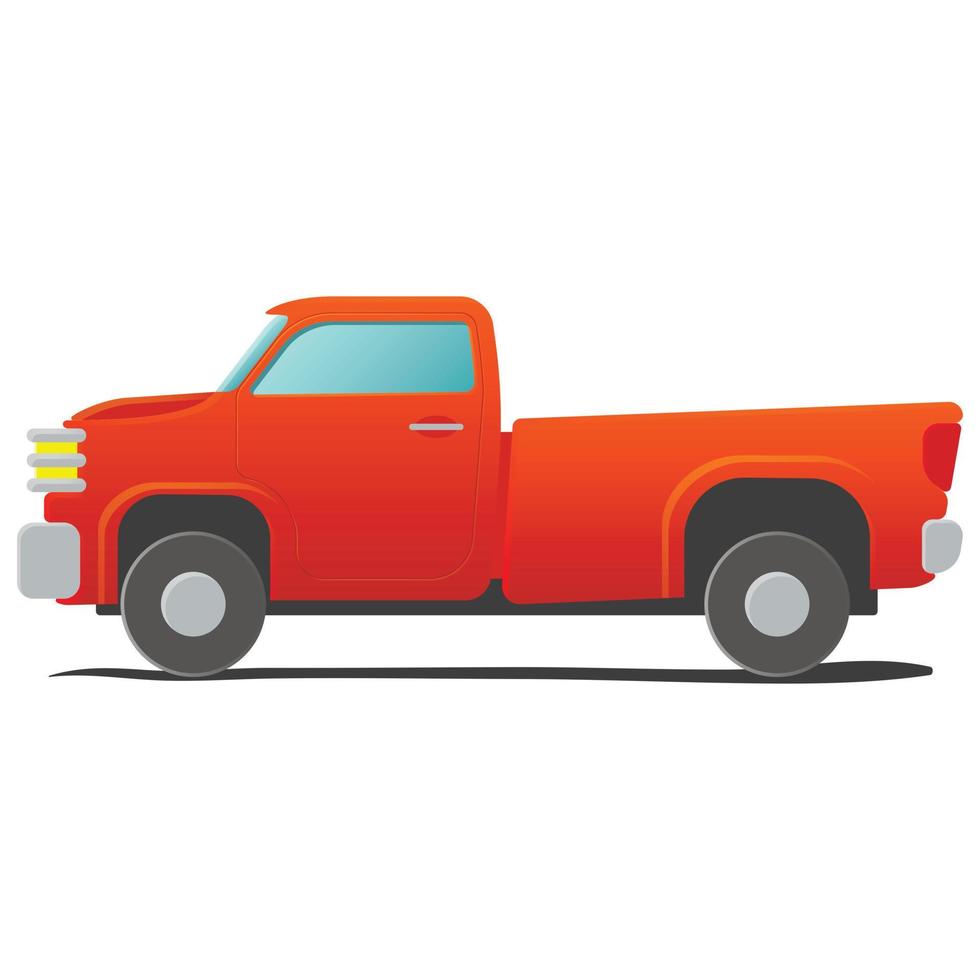 Pickup - cartoon car illustration vector