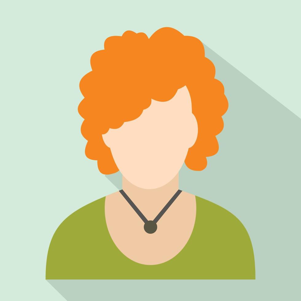 Redhead woman avatar icon vector