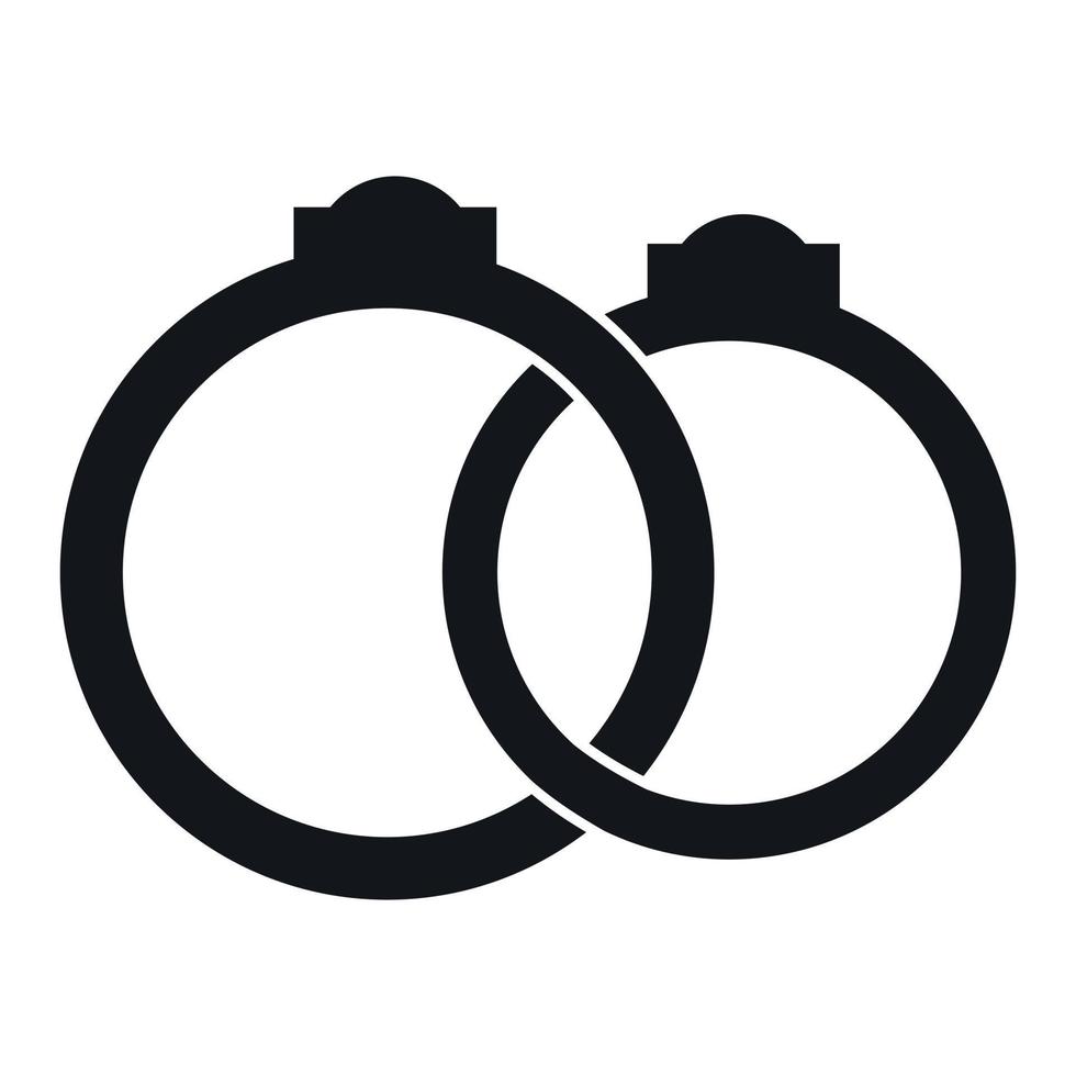 Wedding rings simple icon vector