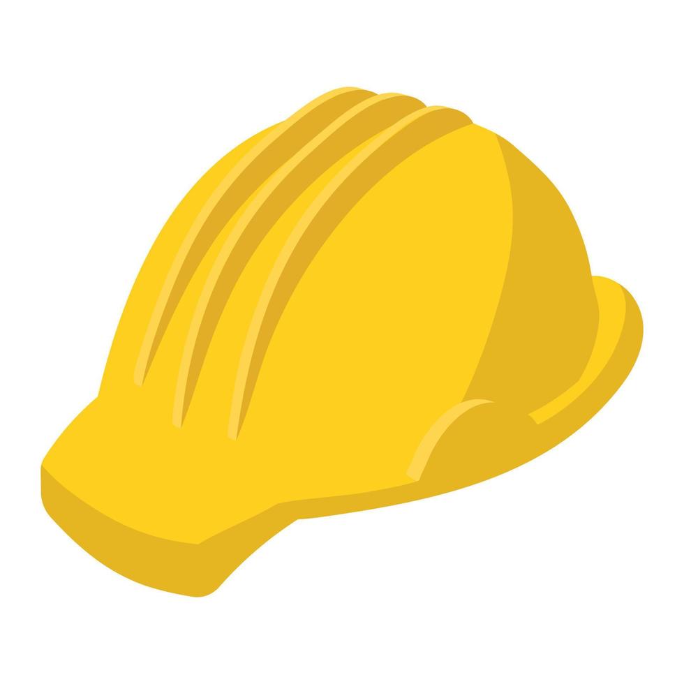 Yellow safety helmet cartoon illustration vector