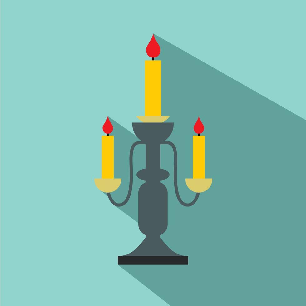 Candlestick lamp flat icon vector