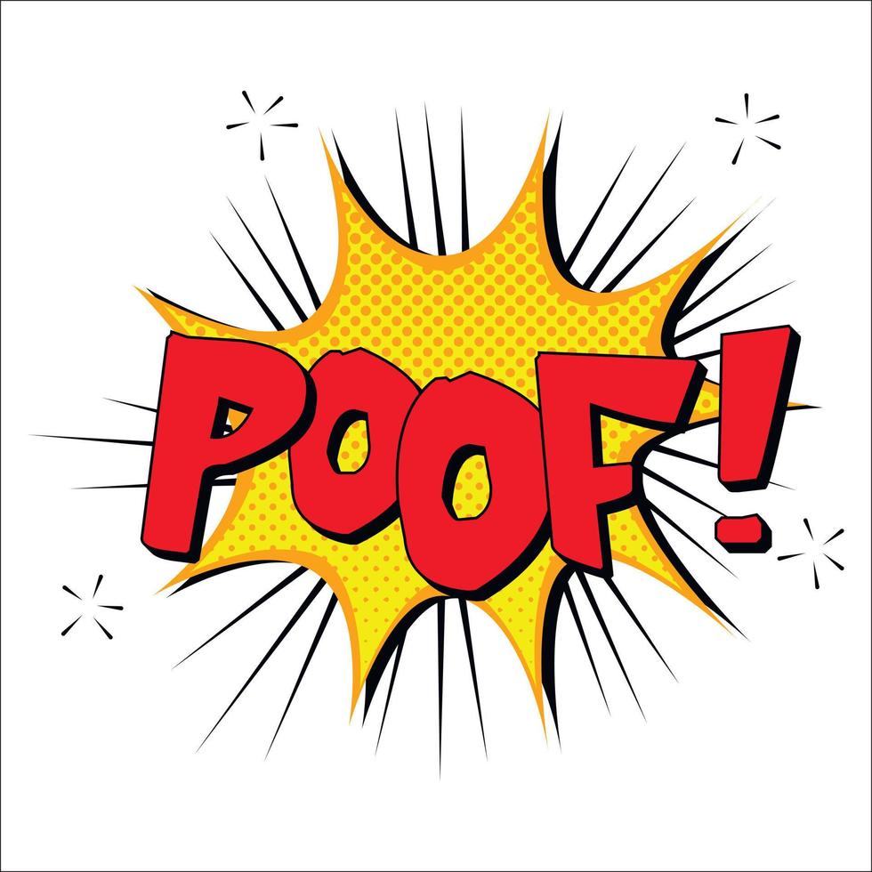 Poof sound effect illustration vector