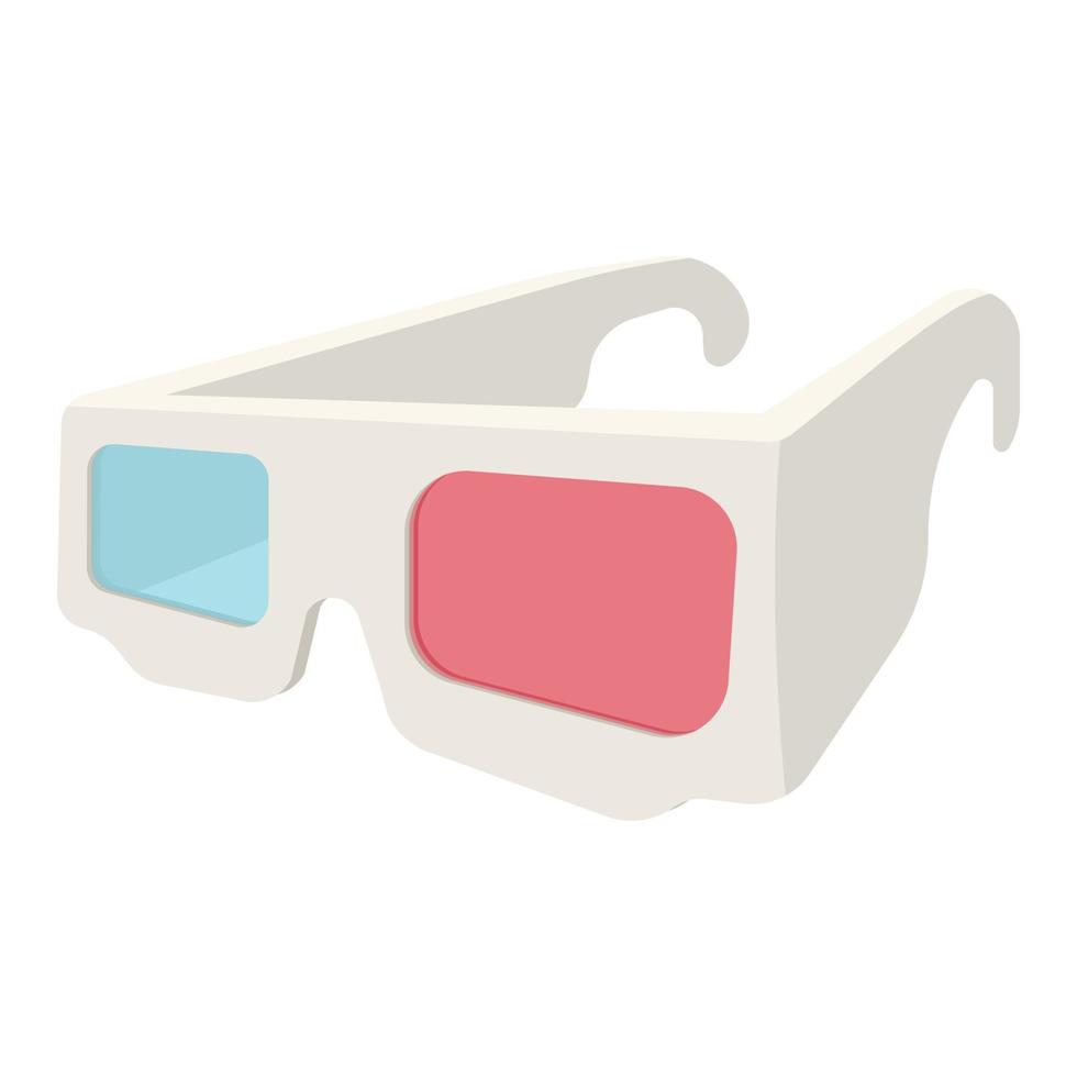 icono de dibujos animados de gafas 3d vector