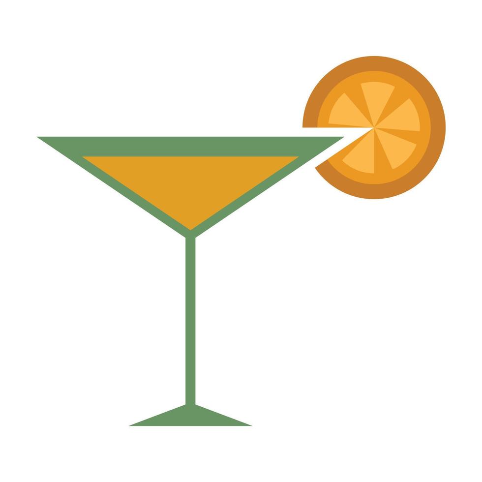vector plano de icono de cóctel de fiesta. alcohol martini
