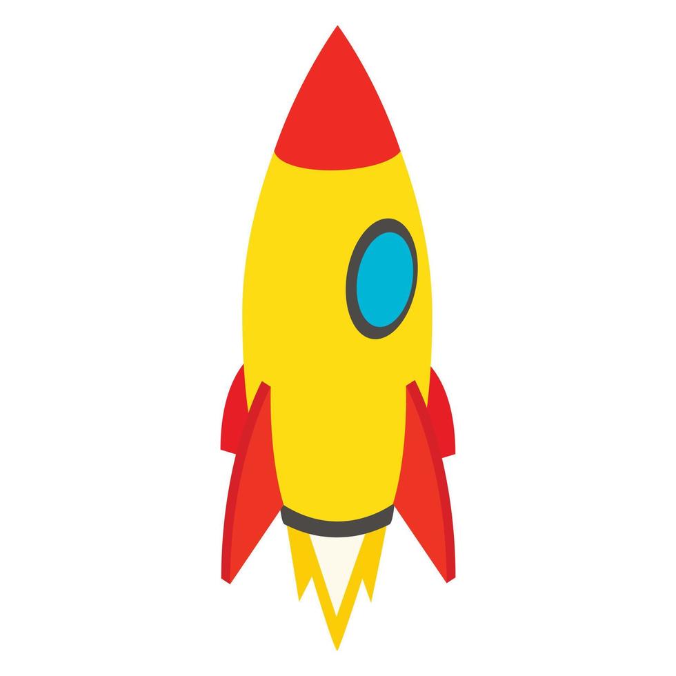 Rocket isometric icon vector