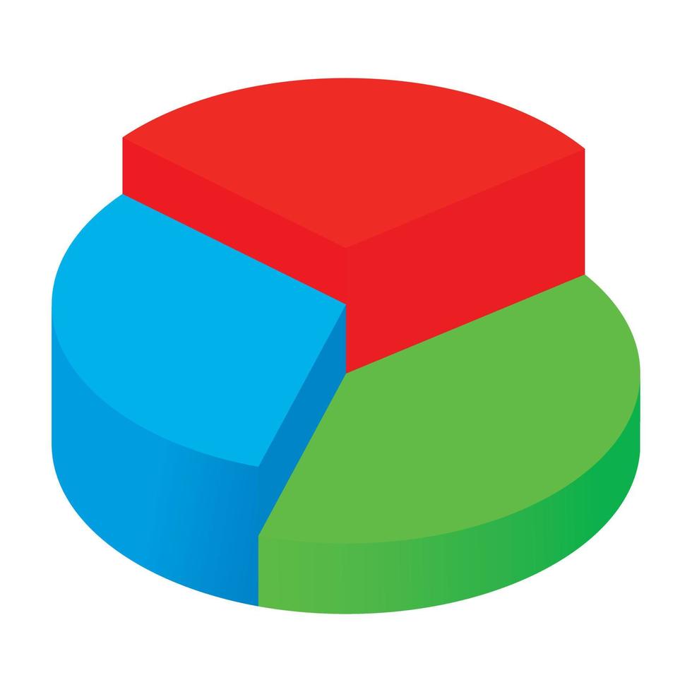 Isometric pie chart icon vector