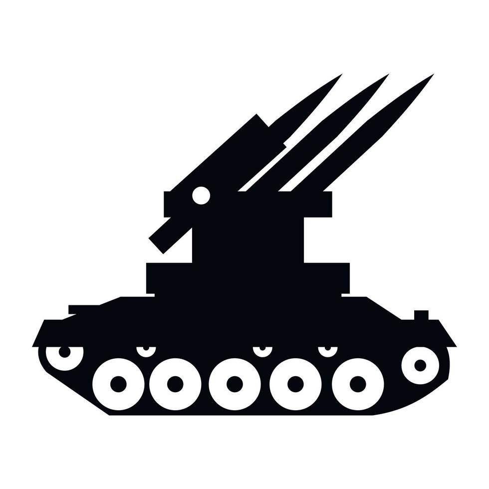 Anti-aircraft warfare simple icon vector