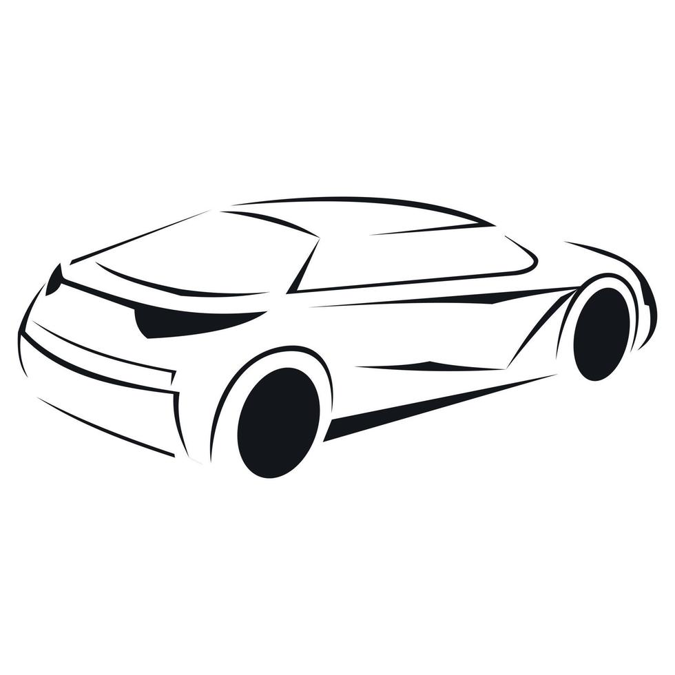 New car silhouette icon vector