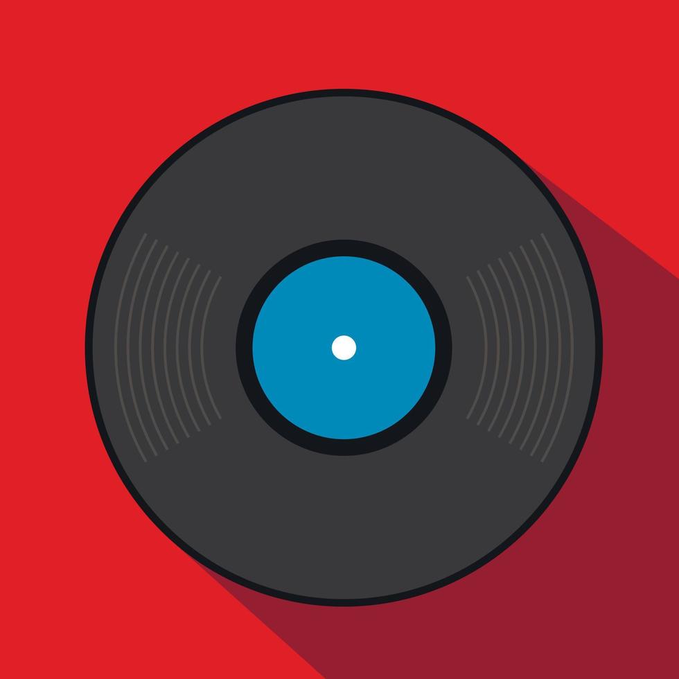 Retro vinyl record flat icon vector