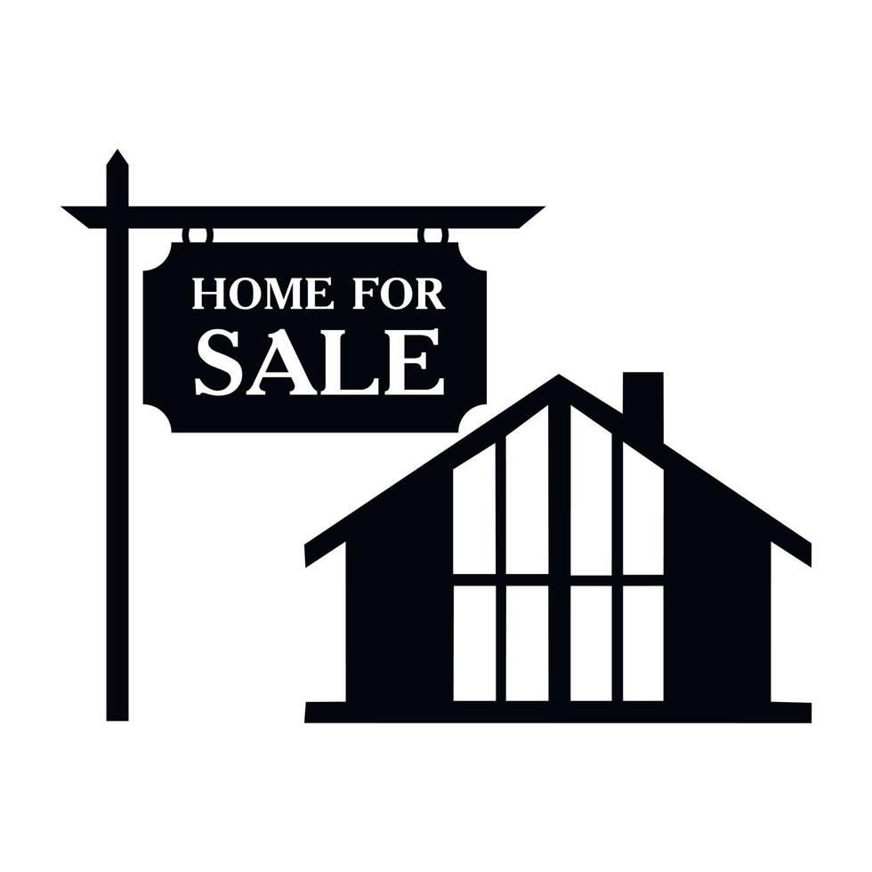 Sale house simple icon vector