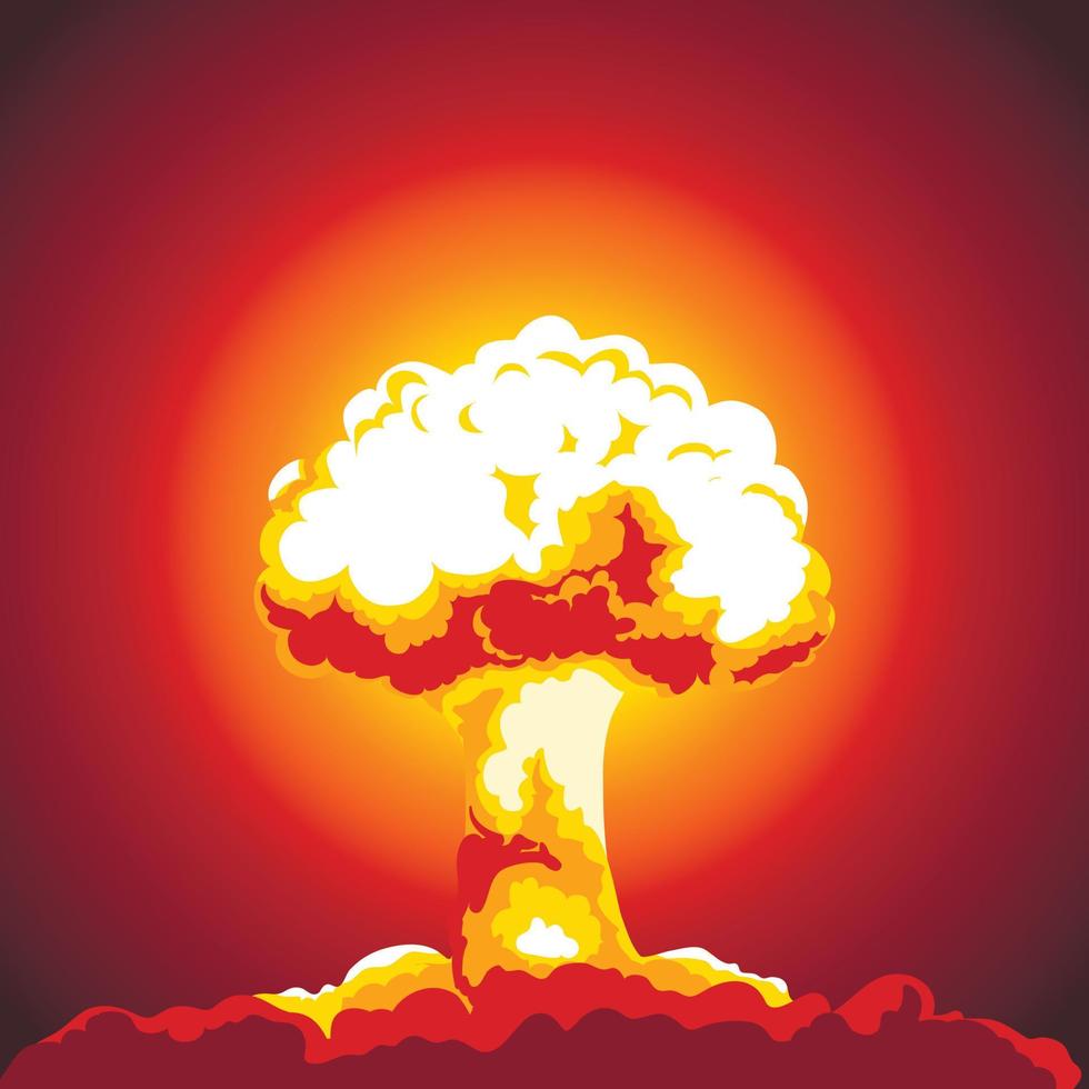 ilustración de explosión nuclear vector