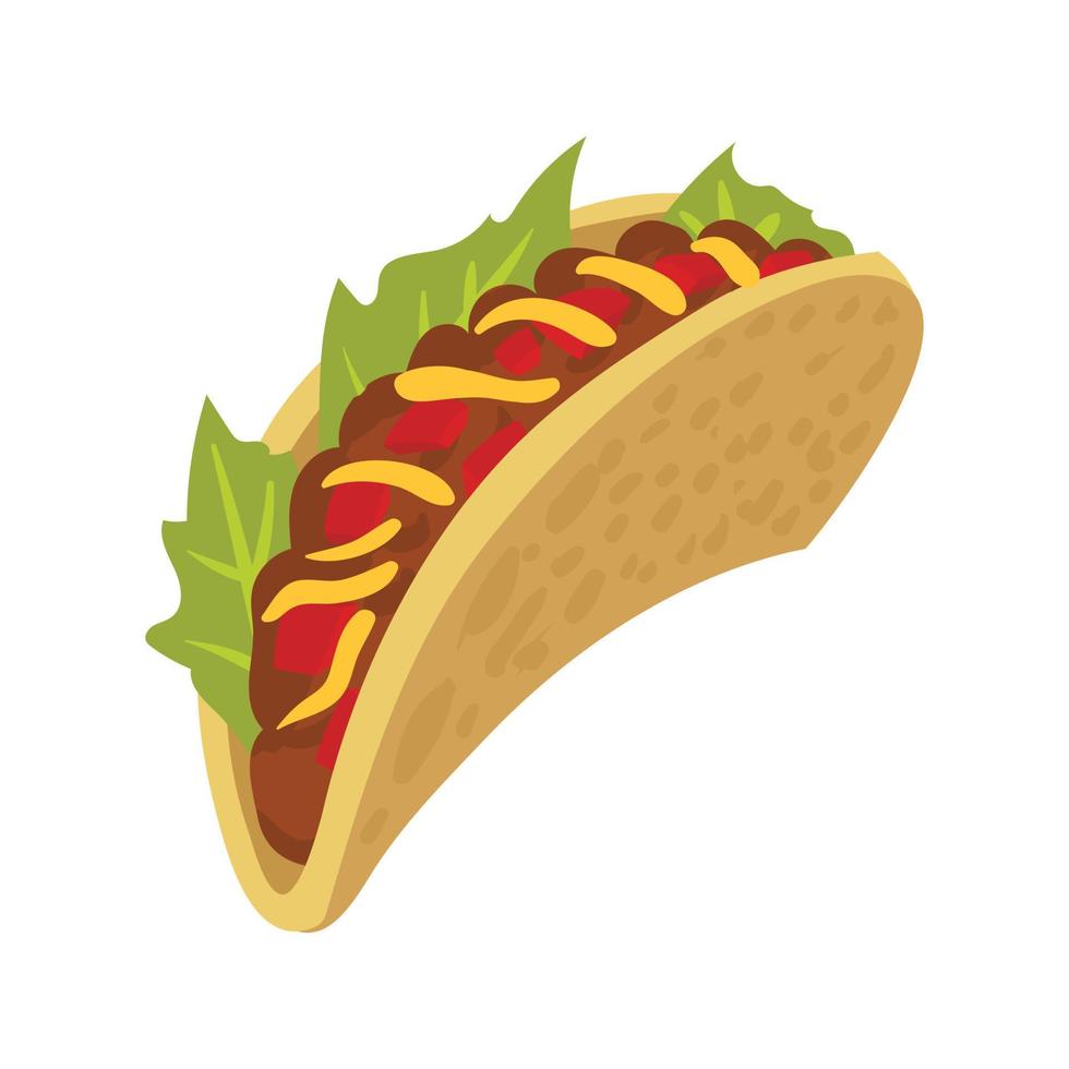 taco mexicano de dibujos animados vector