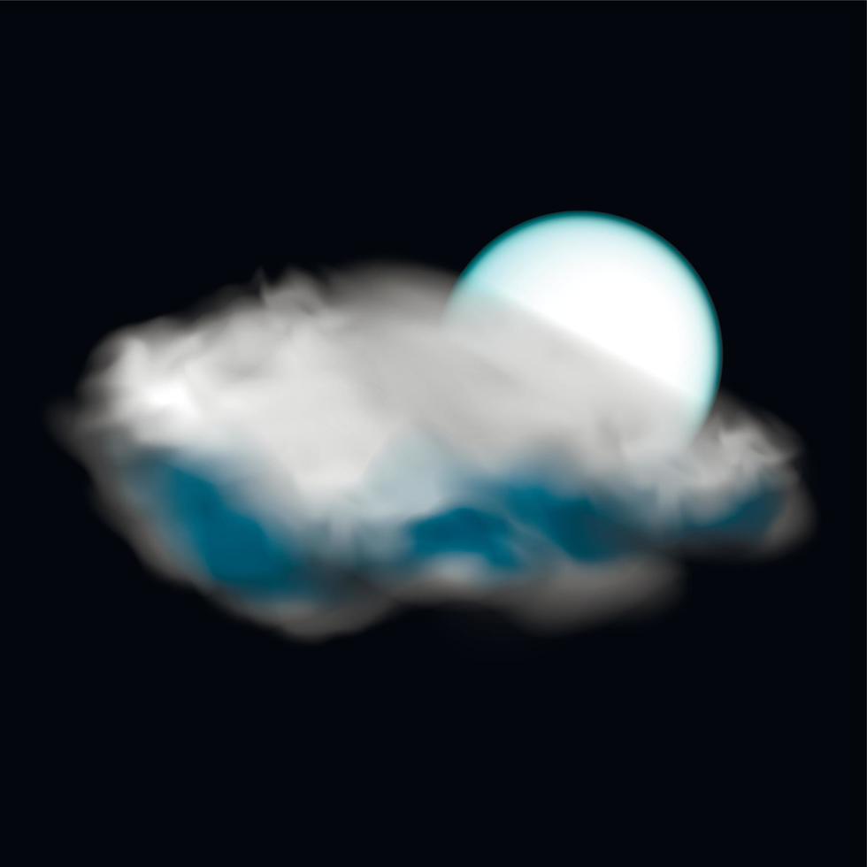 icono de tiempo de luna y nube vector